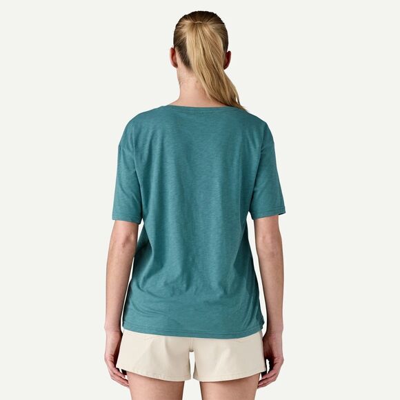 NWT Patagonia Women's V-Neck Mainstay Short Sleeve Top Size Small Teal Blue - Picture 2 of 7